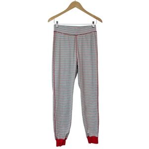 Pact Organic Cotton Women’s Candy Cane Stripe Holiday Pajama Jogger Pants Medium